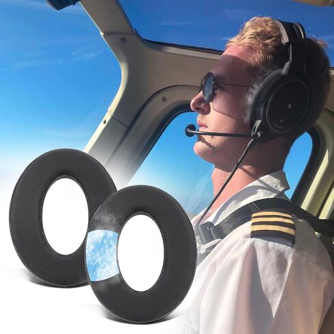 SOULWIT Cooling Gel Replacement Ear Pads for Bose Aviation X A10/A20 Headset, EarPads Cushions with High-Density Noise Isolation Foam - Black in Saudi Arabia