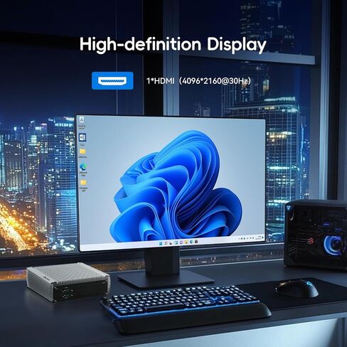 4*RJ45 Network Ports Industrial mini PC,Fanless mini pc Alder Lake-N97 Quad-core 8GB+128GB, 1*HDMI, 2*USB3.2, 2*USB2.0, 2*COM RS232/RS485,Windows 11 Pro Linux in Saudi Arabia