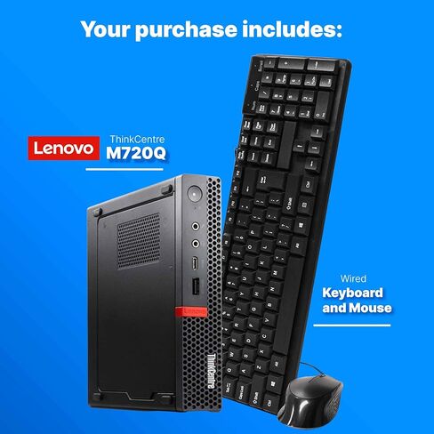 Lenovo M720Q ThinkCentre Mini PC | Windows 11 Pro | Intel I5-8400T | 32GB RAM + 1TB NVME | لوحة المفاتيح + الماوس | 5g wifi + bt | كمبيوتر سطح المكتب الصغير أو المكتب (متجدد) in Saudi Arabia