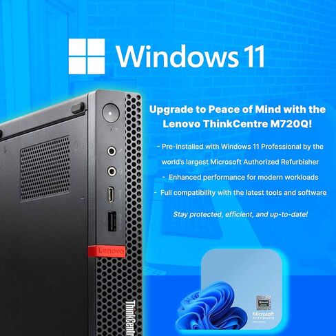 Lenovo M720Q ThinkCentre Mini PC | Windows 11 Pro | Intel I5-8400T | 32GB RAM + 1TB NVME | لوحة المفاتيح + الماوس | 5g wifi + bt | كمبيوتر سطح المكتب الصغير أو المكتب (متجدد) in Saudi Arabia