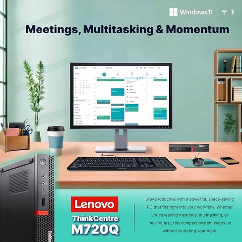 Lenovo M720Q ThinkCentre Mini PC | Windows 11 Pro | Intel I5-8400T | 32GB RAM + 1TB NVME | لوحة المفاتيح + الماوس | 5g wifi + bt | كمبيوتر سطح المكتب الصغير أو المكتب (متجدد) in Saudi Arabia