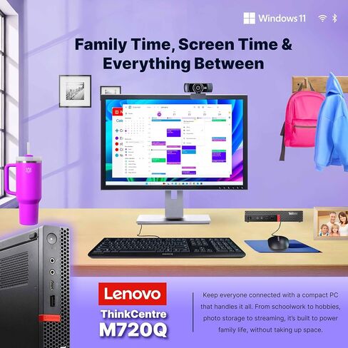Lenovo M720Q ThinkCentre Mini PC | Windows 11 Pro | Intel I5-8400T | 32GB RAM + 1TB NVME | لوحة المفاتيح + الماوس | 5g wifi + bt | كمبيوتر سطح المكتب الصغير أو المكتب (متجدد) in Saudi Arabia