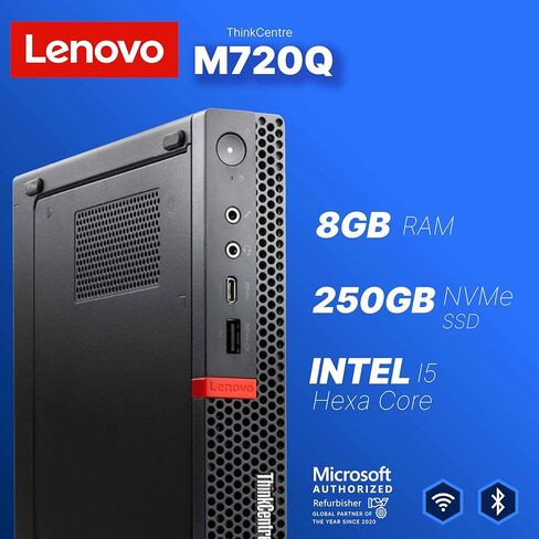 Lenovo M720Q ThinkCentre Mini PC | Windows 11 Pro | Intel I5-8400T | 32GB RAM + 1TB NVME | لوحة المفاتيح + الماوس | 5g wifi + bt | كمبيوتر سطح المكتب الصغير أو المكتب (متجدد) in Saudi Arabia