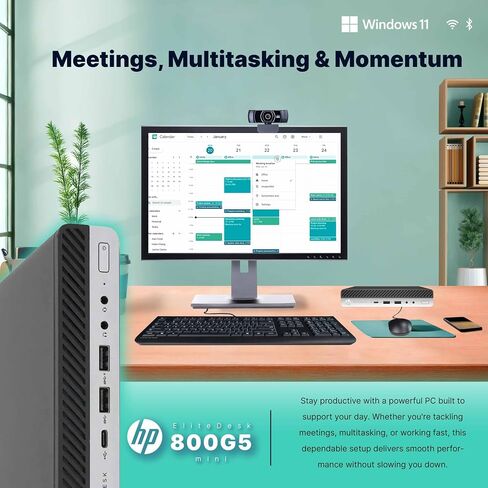 HP Elitedesk 800 G5 Mini PC | Intel Core i7 | 32 جيجابايت ذاكرة الوصول العشوائي | 1 تيرابايت NVME | Windows 11 Pro | wifi | BT (متجدد) in Saudi Arabia