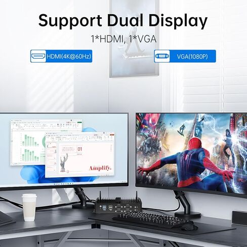 MSECORE Industrial PC ، كمبيوتر صغير بدون مروحة مع CORE I7-8550U ، 32G RAM 1T SSD ، DUAL 2.5G LAN ، 6*COM RS232 ، دعم Wake on LAN/AUTO ON ، WI-FI 6 ، 1*HDMI 1*VGA ، Windows 11 PRO PRO in Kuwait