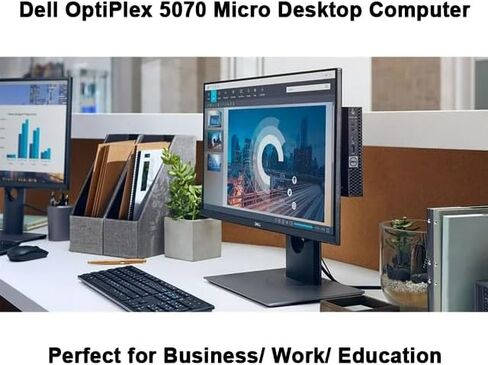 Dell Optiplex 5070 Micro MFF Desktop Computer Business Mini PC ، Intel Core I5-9500T ، RAM 16GB ، 512GB SSD ، Wi-Fi ، لوحة المفاتيح والماوس ، Windows 11 Pro (متجدد) in Saudi Arabia