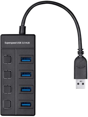 موزع سفر مونوبرايس ميني 4 منافذ USB 3.0 - سرعة تصل إلى 5.0 جيجابت في الثانية، التوصيل والتشغيل، أسود in Saudi Arabia