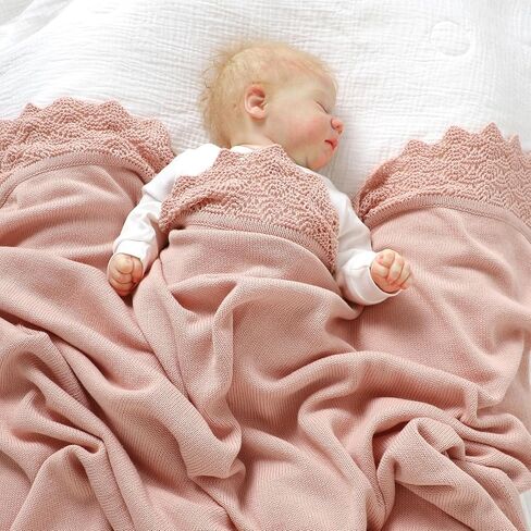 Hadetoto Baby Essentials بطانية أطفال ناعمة ومريحة مصنوعة من القطن بنسبة 100%، بطانية وافل للأطفال الصغار الذين يتلقون بطانيات الأطفال حديثي الولادة من الأولاد والبنات - أخضر داكن in Kuwait