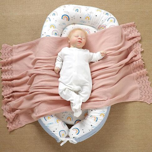 Hadetoto Baby Essentials بطانية أطفال ناعمة ومريحة مصنوعة من القطن بنسبة 100%، بطانية وافل للأطفال الصغار الذين يتلقون بطانيات الأطفال حديثي الولادة من الأولاد والبنات - أخضر داكن in Kuwait