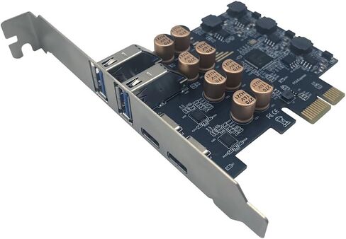 PCIE إلى USB 3.0 + USB-C بطاقة توسيع 5 جيجابت في الثانية من 1 إلى 4 محول سطح المكتب مع وحدة تحكم D720201 ، فاصل 4 شروط (لا يوجد إصدار منفذ للطاقة) in Saudi Arabia