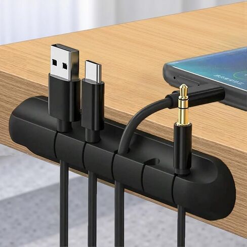 5Clips مقاطع كبل السيليكون - منظم الحبل والألفة لشحن USB ، الماوس ، لوحة المفاتيح - نظام إدارة الأسلاك المكتبية - قابلة لإعادة الاستخدام in Saudi Arabia