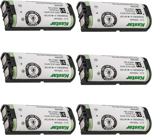 KASTAR 6-Pack HHR-P105 نوع 31 استبدال البطارية PANASONIC HHR-P105 HHR-P105A KX-2420 KX-2421 KX-2422 KX-TG5779 KX-6702 KX-FG2451 KX-TG2411 KX-TG2424 KX-TG2620 KX-TGA KX-TGA670 in Saudi Arabia