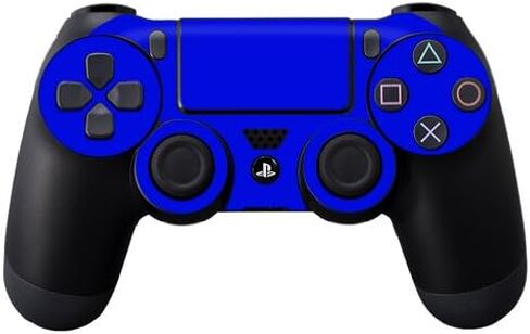 Mayyskins Skin متوافق مع Sony PS4 وحدة تحكم - الأزرق الصلبة | غلاف الالتفاف الواقي ، الدائم ، والفريد من نوعه | من السهل تطبيق الأنماط وإزالتها وتغييرها | صنع في الولايات المتحدة in Saudi Arabia