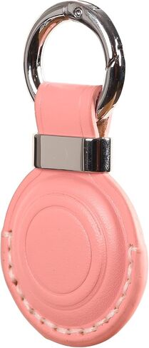 KEEPXYZ Genuine Leather Airtag Holder Suitable for Apple Airtag Keychain Leather, Small Air Tag Holder with Key Rings, Protective Airtag Case Cover Accessories - Pink V1.0 in Saudi Arabia