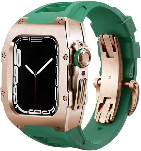 44 45 مم مجموعة تعديل فاخرة مجموعة لسلسلة Apple Watch Series 8 7 علبة سليكون للمعاد in Saudi Arabia