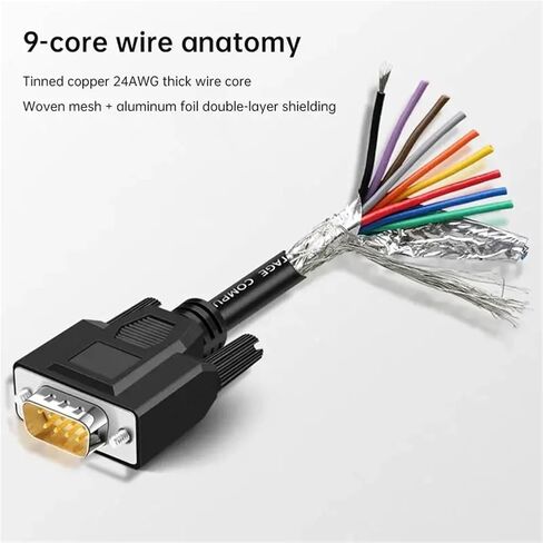 1Pcs DB9 DB15 DB25 Connector Cable 24AWG 9/15/25 Pin Soldering-Free Signal Line Male Female RS232 Serial Port Shielded Data Wire(DB15 Metal Female,1M) in Saudi Arabia
