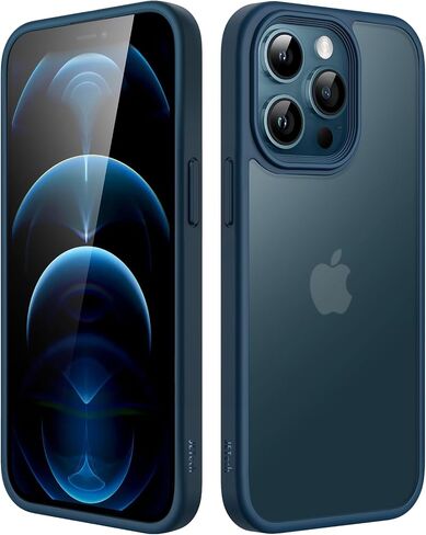 حافظة JETech غير لامعة لهاتف iPhone 12 Pro Max مقاس 6.7 بوصة، حماية من السقوط بدرجة عسكرية مقاومة للصدمات، غطاء هاتف خلفي شفاف بلوري، مضاد لبصمات الأصابع (أسود) in Saudi Arabia