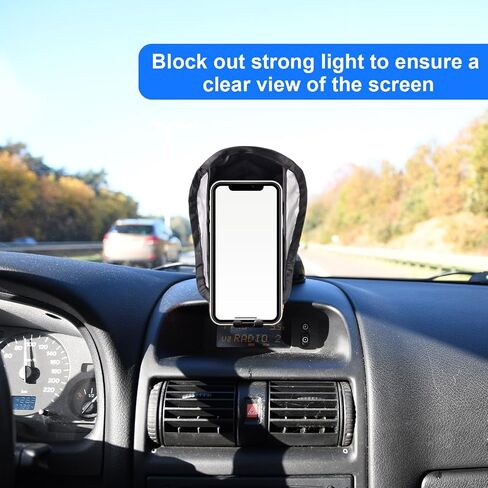 2PCS Sun Sun Shown ، HOPERIPE SUN SHEILD SUN SHIELD للسيارة والخارجية ، استخدم غطاء مظلة الهاتف الشامل لجميع الرؤية على شاشة الهواتف الذكية (أسود) in Kuwait
