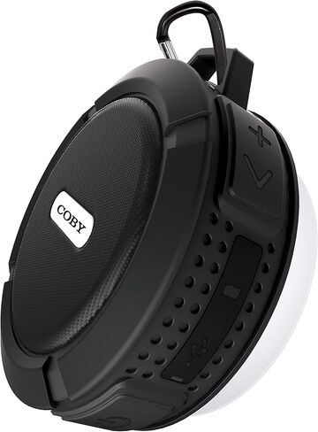 Coby Rugged Gear Bluetooth Speaker | Shower Speaker Waterproof IPX5 w/Suction Cup, Hands-Free Calls, Built-in Mic, 3W, Portable Speaker 7-HR Play, USB to Micro USB Charging Cable (Red) in Saudi Arabia