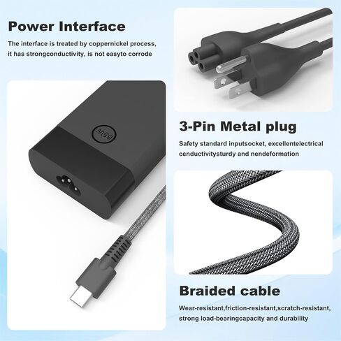 65W USB C New Slim Laptop Charger Corder متوافق مع HP EliteBook X360 ، Envy X360 ، Specter X360 ، Chromebook ، Probook ، Zbook ، Elite X2 Type C AC AC ACCHARGE FAST in Kuwait