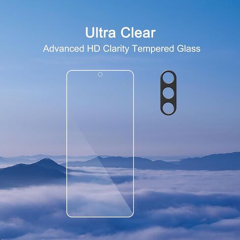 Ailun 3 Pack Glass Screen Protector for Galaxy A54 5G[6.4 inch] + 3 Pack Camera Lens Protector, 0.33mm Ultra Clear Anti-Scratch Case Friendly in Saudi Arabia