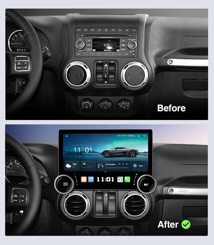 for Jeep Wrangler JK Head Unit Dodge Ram1500 Radio | 11.5" Dual Knob | Wireless CarPlay Android Auto | QLED Touch Screen Car Stereo| AM/FM |Steering Wheel Control in Saudi Arabia