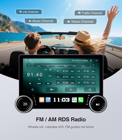 for Jeep Wrangler JK Head Unit Dodge Ram1500 Radio | 11.5" Dual Knob | Wireless CarPlay Android Auto | QLED Touch Screen Car Stereo| AM/FM |Steering Wheel Control in Saudi Arabia