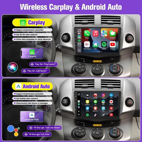 Android Car Radio Upgrade for Toyota RAV4 2006 2007 2008 2009 2010 2011 2012 with Wireless Carplay Android Auto, fit for J.B.L Version, 9 inch Screen/5G WiFi/GPS/SWC/Backup Camera/Bluetooth in Saudi Arabia