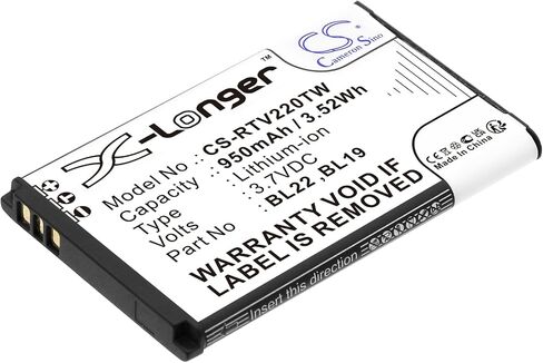 Cameron Sino (5pcs) بطارية بديلة لـ re'tevis BL19 BL22 DT22 RT15 RT19 RT22 RT22S RT619 RT622 950MAH/3.7V in Kuwait
