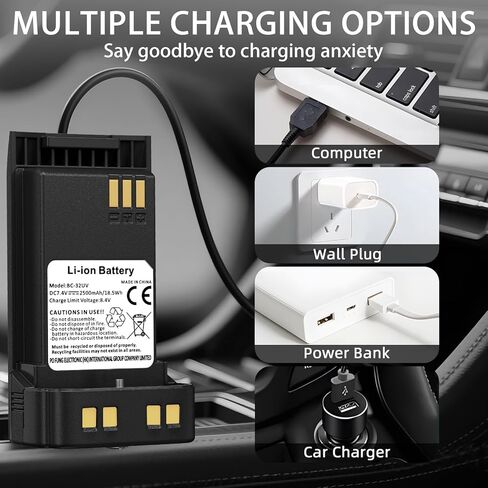 Baofeng UV32 Battery Radio ، 2500mAh USB-C Charging BC-32UV Printed Origin in Kuwait