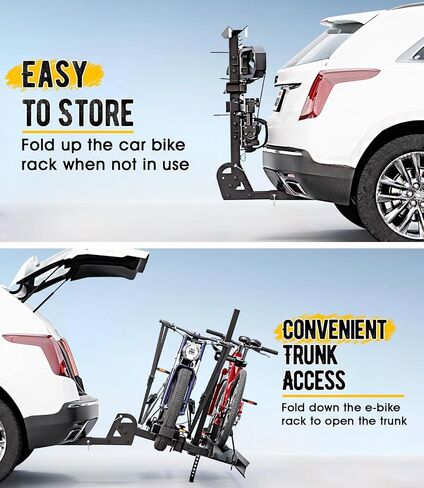 رف ebike مع منحدر لمقلب السحب ، حاملة 2 دراجة مع سعة حمولة 300 رطل ، رف الدراجة للسيارة للدراجات الكهربائية ، الدراجات الجبلية الإطارات الدهنية | يناسب سيارات الدفع الرباعي ، شاحنة ، رف ، فان in Saudi Arabia