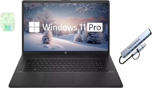 HP 17.3 "كمبيوتر كمبيوتر محمول للأعمال ، 10-core Intel Core i5 ، جهاز كمبيوتر محمول Windows 11 Pro مع Microsoft Office Lifetime Suite ، بالإضافة إلى سماعات الأذن ، الأسود (Intel Core I5 ​​، 64 جيجابايت من ذاكرة الوصول العشوائي in Saudi Arabia