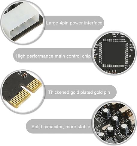 Sanpyl Desktop PC Internal Hub PCI E to USB Expansion Card Hub with 4 USB2.0 Ports,Easy Plug and Play for 10 8 7 OS X in Saudi Arabia