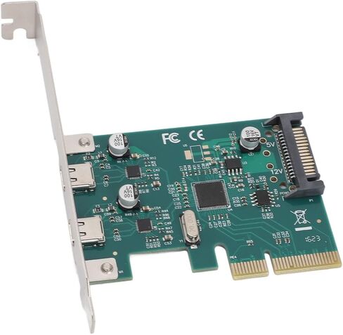 Sanpyl High Speed PCIe to Type C Adapter Card with Dual Ports, Versatile Compatibility, Remote Wake Up Function for PC Users in Saudi Arabia