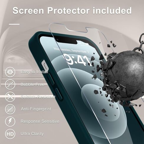 YENAPOON for iPhone 16 Case, Matte Magnetic Phone Cover, Black | Fit for MagSafe, Screen Protector included, Shockproof Military Grade Protection, Translucent Frosted Back in Saudi Arabia