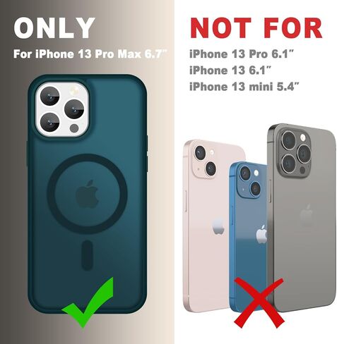 YENAPOON for iPhone 16 Case, Matte Magnetic Phone Cover, Black | Fit for MagSafe, Screen Protector included, Shockproof Military Grade Protection, Translucent Frosted Back in Saudi Arabia