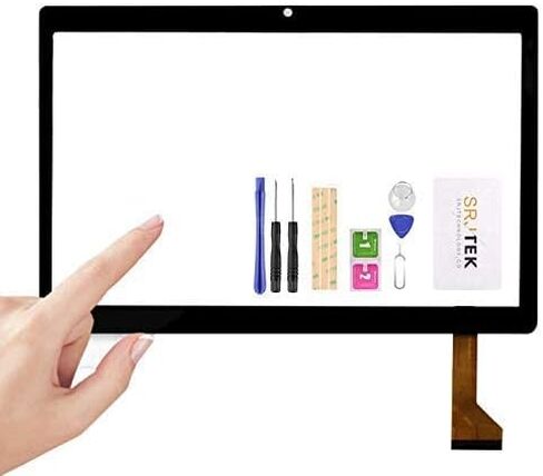 for 10.1'' Inch Zonko K105 Tablet PC Front Outter Touch Screen Panel Digitizer Sensor Glass Replacement Phablet Multitouch (Smaller Size Middle Hole Black) in Saudi Arabia