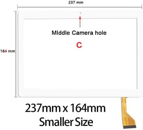 for 10.1'' Inch Zonko K105 Tablet PC Front Outter Touch Screen Panel Digitizer Sensor Glass Replacement Phablet Multitouch (Smaller Size Middle Hole Black) in Saudi Arabia