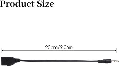 USB إلى Aux Audio Adapter ، سعة 3.5 مم من الذكور Aux Aux Aux Clop إلى USB 2.0 محول محول كابل محول 9 بوصة. in Kuwait