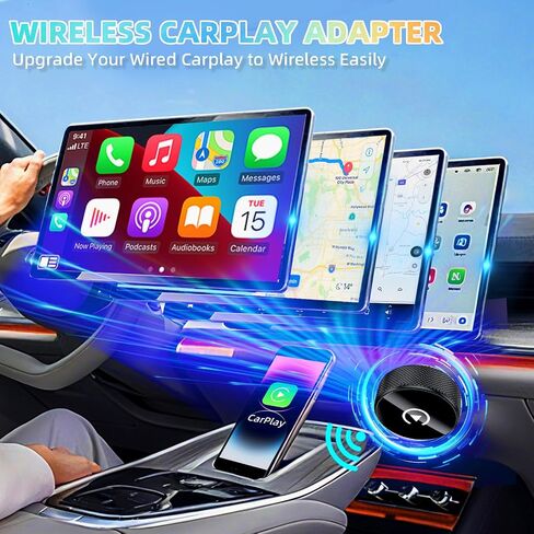 محول CarPlay اللاسلكي لـ iPhone ، Lenva 2025 Upgrade Mini Design للسيارات ذات المكونات السلكية المدمجة وتشغيل اتصال مستقر سريع لا يوجد تأخير (وليس لنظام Android) in Saudi Arabia