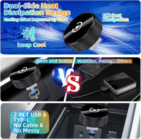 محول CarPlay اللاسلكي لـ iPhone ، Lenva 2025 Upgrade Mini Design للسيارات ذات المكونات السلكية المدمجة وتشغيل اتصال مستقر سريع لا يوجد تأخير (وليس لنظام Android) in Saudi Arabia