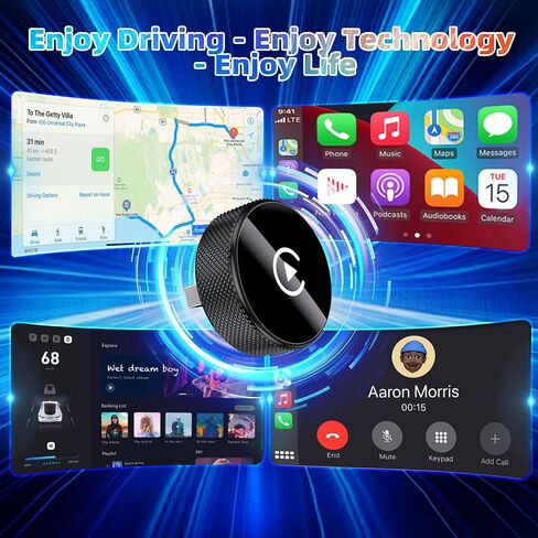محول CarPlay اللاسلكي لـ iPhone ، Lenva 2025 Upgrade Mini Design للسيارات ذات المكونات السلكية المدمجة وتشغيل اتصال مستقر سريع لا يوجد تأخير (وليس لنظام Android) in Saudi Arabia