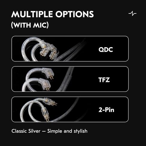 CCZ C03 IEM Cable, Replacement USB C Type-C Earphone Cable, Upgraded in Ear Monitor Wire with Microphone, 1.2m 4N Silver-Plated OFC Dual Parallel Headphone Wire (Silver, 2PIN Type-C) in Saudi Arabia