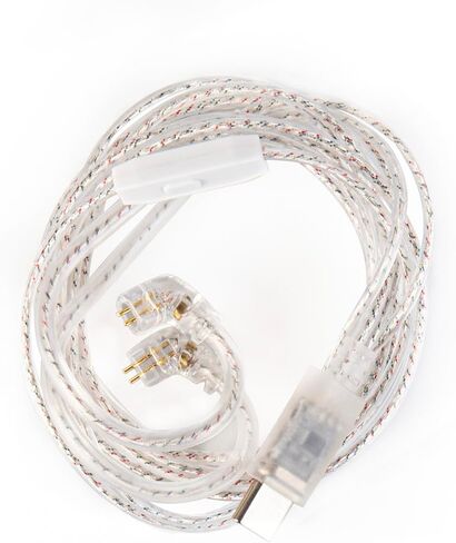 CCZ C03 IEM Cable, Replacement USB C Type-C Earphone Cable, Upgraded in Ear Monitor Wire with Microphone, 1.2m 4N Silver-Plated OFC Dual Parallel Headphone Wire (Silver, 2PIN Type-C) in Saudi Arabia