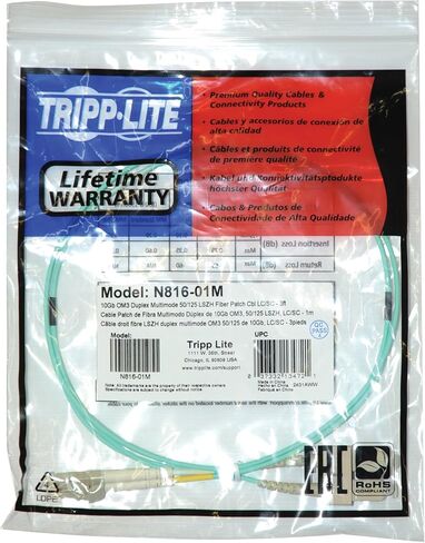 Tripp Lite 10GB Duplex Multimode 50/125 OM3 LSZH CABLE CATPLE (LC/SC)-أكوا ، 5 أمتار (16 قدمًا) (N816-05M) in Saudi Arabia