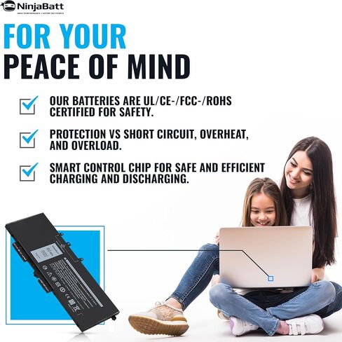 NinjaBatt Battery for Dell 33YDH 17 7000 7779 13 7353 17 7778 15 7778 15 7577 P30E 7786 7773 3779 G5 / 7588 3579 5587 G7 / G3 Latitude 13 3380 14 3490 – High Performance [15.2V/56Wh] in Kuwait