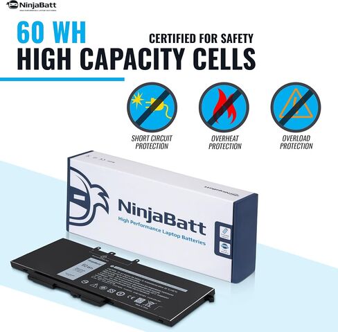 NinjaBatt Battery for Dell 33YDH 17 7000 7779 13 7353 17 7778 15 7778 15 7577 P30E 7786 7773 3779 G5 / 7588 3579 5587 G7 / G3 Latitude 13 3380 14 3490 – High Performance [15.2V/56Wh] in Kuwait
