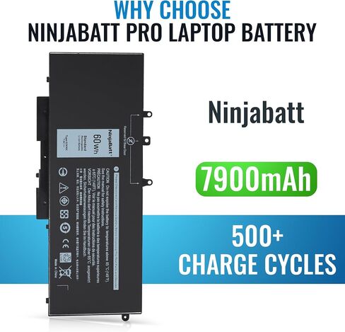 NinjaBatt Battery for Dell 33YDH 17 7000 7779 13 7353 17 7778 15 7778 15 7577 P30E 7786 7773 3779 G5 / 7588 3579 5587 G7 / G3 Latitude 13 3380 14 3490 – High Performance [15.2V/56Wh] in Kuwait