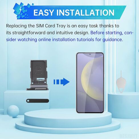 for Samsung Galaxy S24 Plus Sim Card Tray Replacement (Single SIM Version) Onyx Black Card Tray Slot Holder Bracket Adapter with Needle Ejector for S24+ Plus SM-S926U SM-S926U1 in Saudi Arabia