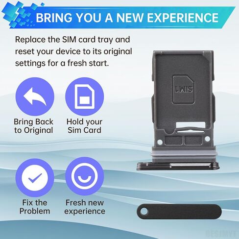 for Samsung Galaxy S24 Plus Sim Card Tray Replacement (Single SIM Version) Onyx Black Card Tray Slot Holder Bracket Adapter with Needle Ejector for S24+ Plus SM-S926U SM-S926U1 in Saudi Arabia